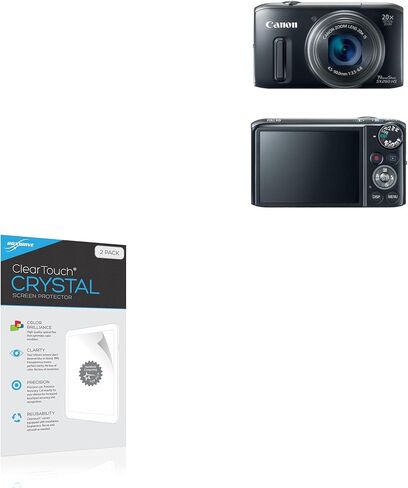 واقي شاشة BoxWave متوافق مع Canon Powershot SX260 - ClearTouch Crystal (عبوتان)، غلاف فيلم HD - يحمي من الخدوش in Kuwait