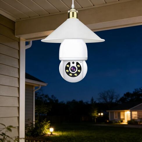 2K Light Bulb Security Cameras Outdoor Indoor - 360° View Light Bulb Camera Wireless for Home Security with Color Night Vision, Motion Detection, 2-Way Audio, Siren, SD/Cloud Storage, Easier to use in Saudi Arabia