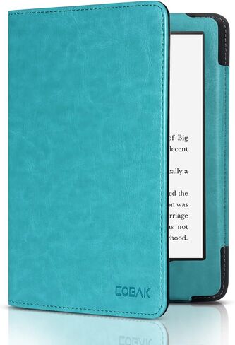 حافظة CoBak لجهاز Kindle Paperwhite الجيل الحادي عشر 2021 مقاس 6.8 بوصة - غطاء ذكي مع ميزة التنبيه التلقائي للنوم، خفيف الوزن، نحيف، مصنوع من جلد البولي يوريثان in Kuwait