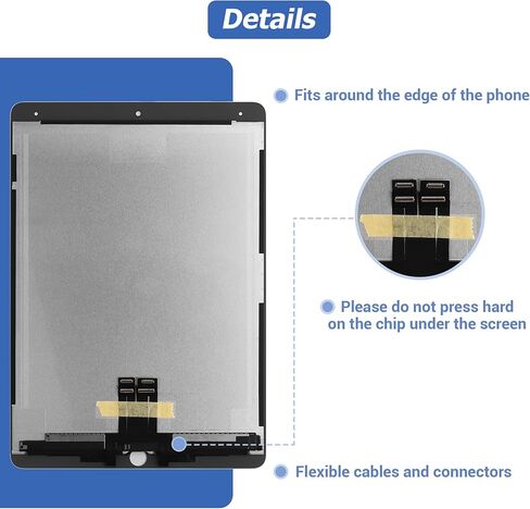 مجموعة محول رقمي لشاشة LCD تعمل باللمس جديدة متوافقة مع Apple iPad Pro 10.5 (2017) A1701، A1709، A1852 [10.5 بوصة] مع أدوات إصلاح - مع وظيفة بصمة الإصبع in Saudi Arabia