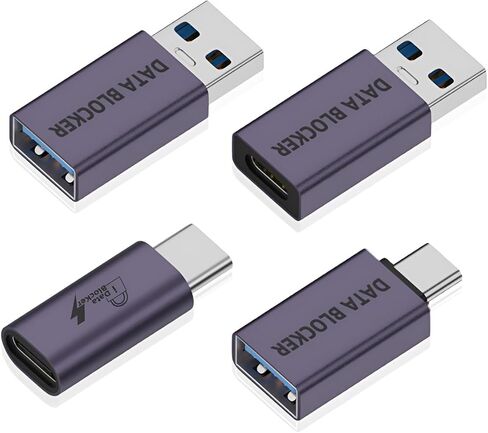 محول USB C لحظر البيانات، متوافق مع الشحن السريع، حماية نقل البيانات (4، أرجواني) in Kuwait