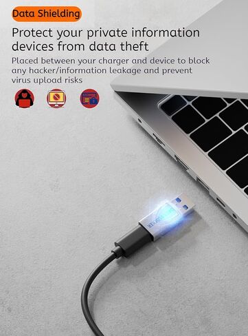 محول USB C لحظر البيانات، متوافق مع الشحن السريع، حماية نقل البيانات (4، أرجواني) in Kuwait