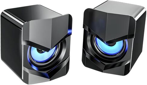سماعات كمبيوتر مكتبي USB صغيرة مع مضخم صوت سلكي، ومكبرات صوت مدمجة للوسائط المتعددة لاستخدام الكمبيوتر المحمول في المكتب، ونظام صوت يعمل بتيار مستمر 5 فولت باللون الأسود in Kuwait