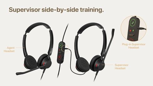 سماعة رأس Nucleon U2521 Agent Stereo USB-A/C مع محول تدريب مدمج (1) وسماعة رأس Nucleon S2521 Supervisor Stereo 3.5 ملم (1) حزمة in Saudi Arabia