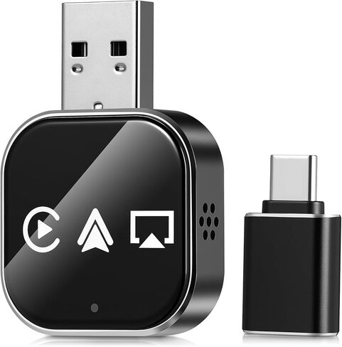محول السيارة اللاسلكي Ciieeo: محول تلقائي لاسلكي 3 في 1 للتشغيل التلقائي - 5. محول USB A إلى C - توصيل وتشغيل موصل الهاتف لاستخدام السيارة in Kuwait