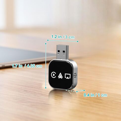 محول السيارة اللاسلكي Ciieeo: محول تلقائي لاسلكي 3 في 1 للتشغيل التلقائي - 5. محول USB A إلى C - توصيل وتشغيل موصل الهاتف لاستخدام السيارة in Kuwait