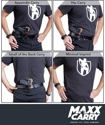 حافظة مسدس جلدية Maxx Carry IWB لـ Walther PPQ، PPQ M2، PPQ .45 | كانيك TP9SF النخبة | إف إن إف إن إكس 45 | إتش آند كيه إتش كيه 45، يو إس بي 9 ملم و40 إس آند دبليو | سيج سوير P250 كومباكت in Kuwait