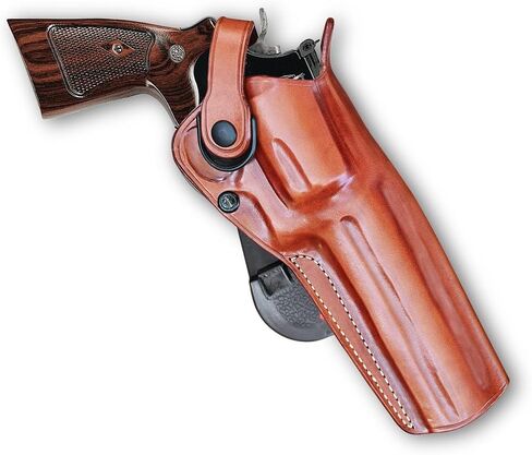 Masc Premium Leather Paddle OWB Holster with Retention Strap Fits Model 686 Plus 7RD 6-inch, Right Hand Draw, Brown #1511# in Kuwait