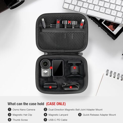 Travel Carry Case Compatible With DJI Osmo Nano, Portable Large Capacity For DJI Osmo Nano Camera Standard Combo Accessories, Hard Shell Cover Plush Lined Storage Bag in Saudi Arabia