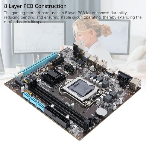 لوحة أم Tangxi H110 للألعاب، LGA 1151 ATX 2 قناة DDR4 M.2 NVMe NGFF PCIe، مع واجهات VGA، لوحدة المعالجة المركزية 6th 7th Gen 14nm in Kuwait