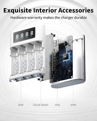 مجموعة بطاريات EBL 8-Pack AA AAA مع شاحن بطاريات ذكي 4 Bay LCD، تتضمن 4 بطاريات مزدوجة قابلة لإعادة الشحن 2800 مللي أمبير و4 بطاريات ثلاثية قابلة لإعادة الشحن 1100 مللي أمبير، 1.2 فولت in Saudi Arabia