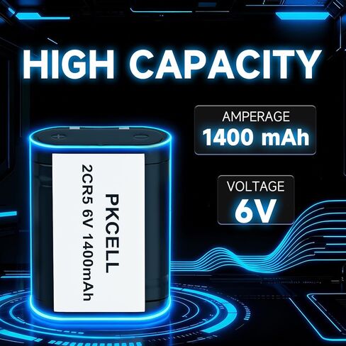 PKCELL 2CR5 Lithium Battery 4-Pack, 6V 1400mAh Lithium Photo Battery Replacement for 2CR5M 5032LC DL245 EL2CR5 KL2CR5 RL2CR5 in Saudi Arabia