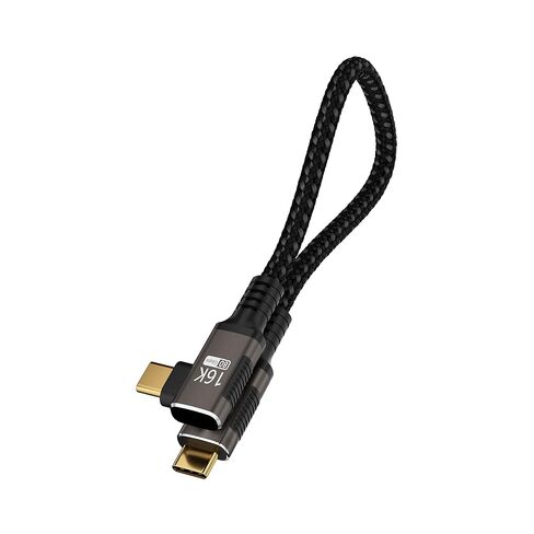 كابل USB C طويل الزاوية اليمنى بطول 10 أقدام متوافق مع Thunderbolt 5/4، شحن سريع من النوع C 240 وات، USBC 16K@60 هرتز/8K@120 هرتز HD للعرض، كابل USB 90 درجة 5/4 نقل بيانات 80 جيجابت في الثانية لـ SSD/Dock in Kuwait