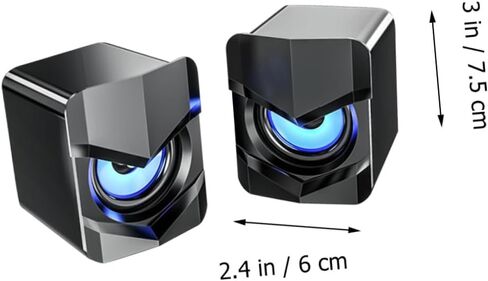 Mini USB-Powered Computer Speakers, Compact Desktop Laptop Audio System with Bass, Wired Multimedia Speakers for Office and Home Use, Black, Dc5v in Saudi Arabia