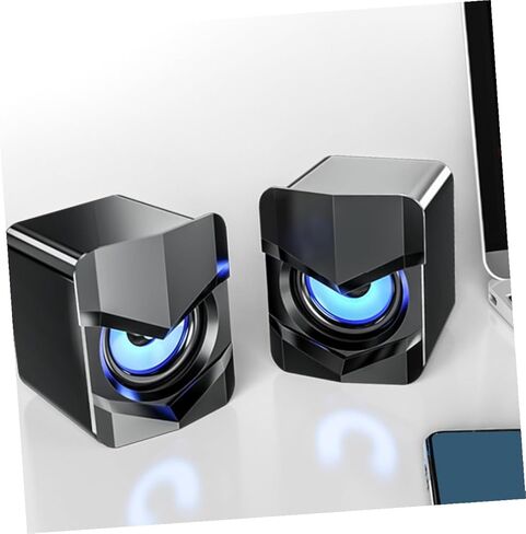 Mini USB-Powered Computer Speakers, Compact Desktop Laptop Audio System with Bass, Wired Multimedia Speakers for Office and Home Use, Black, Dc5v in Saudi Arabia