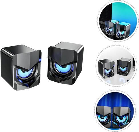 Mini USB-Powered Computer Speakers, Compact Desktop Laptop Audio System with Bass, Wired Multimedia Speakers for Office and Home Use, Black, Dc5v in Saudi Arabia