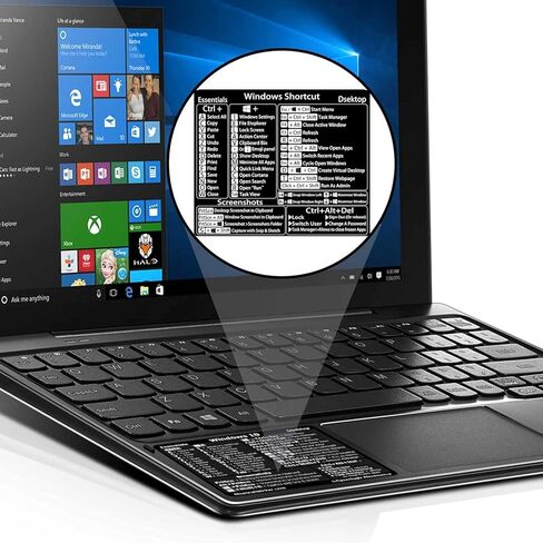عبوتان من ملصقات اختصارات Word/Excel Windows، ملصق اختصار لوحة المفاتيح للدليل المرجعي، أساسيات العمل من المنزل، ورقة غش لاختصارات Excel مغلفة وفينيل بدون بقايا (أسود/أبيض) in Saudi Arabia