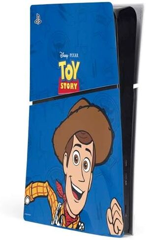 Skinit Decal Gaming Skin Compatible with PS5 Slim Digital Edition Console - Officially Licensed Disney Toy Story Woody Apparel Design in Saudi Arabia