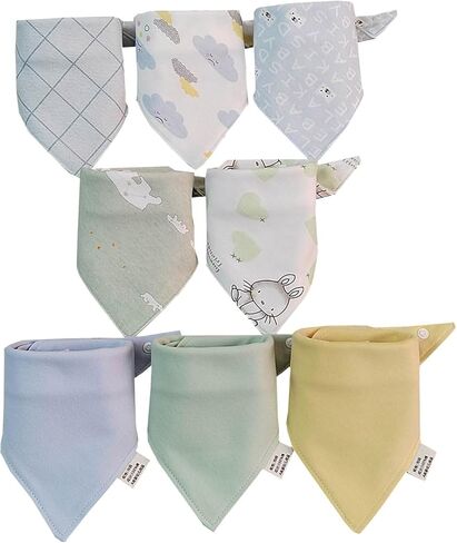 Halilo Baby Bibs 8 Pack Baby Bandana Drool Bibs For Boys And Girls 100% Cotton 8 Colors Set For Teething And Drooling in Saudi Arabia