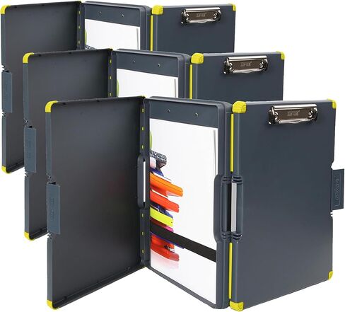 Dexas Duo Clipcase, Double Sided Clipboard Design, Portable Clipboards 13"x10" Gray/Orange, Combine Style and Functionality Office Supplies for Nursing, School, Work, Trades, Home Office in Saudi Arabia