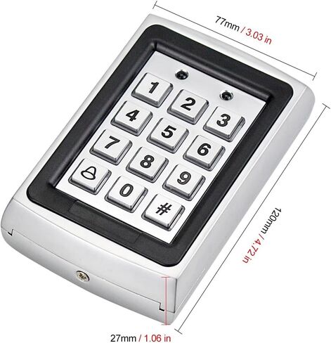 125KHz RFID Access Control System Package with Metal keypad Reader + Waterproof Cover + 10 Blue Key fobs, Supports 1000 Users, Suitable for garages, Offices, and Home Doors in Saudi Arabia