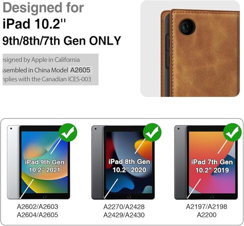 Antbox Case for iPad 9th Generation (2021) iPad 8th/7th Generation with Pencil Holder Auto Sleep/Wake Function PU Leather Smart Cover for iPad 10.2'' (Brown) in Saudi Arabia