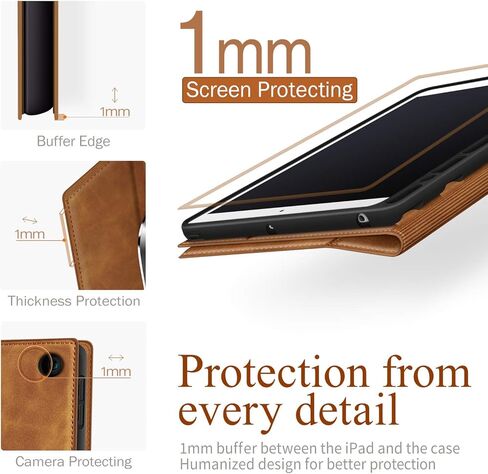 Antbox Case for iPad 9th Generation (2021) iPad 8th/7th Generation with Pencil Holder Auto Sleep/Wake Function PU Leather Smart Cover for iPad 10.2'' (Brown) in Saudi Arabia