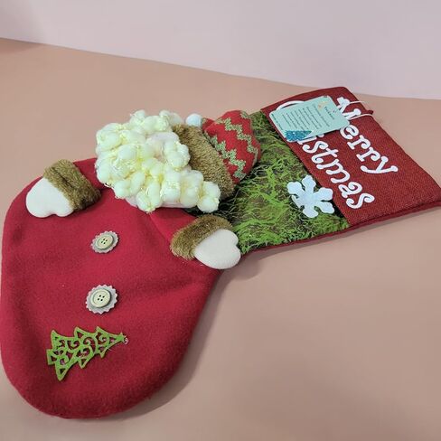 Yocknoce Christmas stockings – Festive decorative stockings adorned with the word "Merry Christmas," no additional embellishment needed. in Saudi Arabia