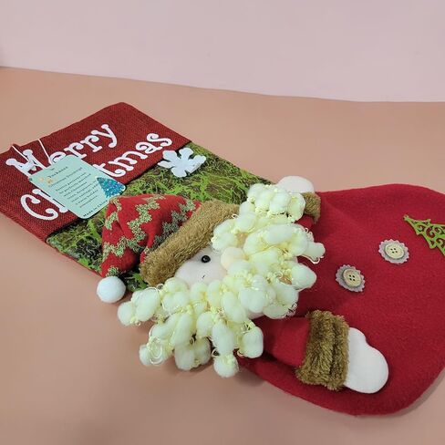 Yocknoce Christmas stockings – Festive decorative stockings adorned with the word "Merry Christmas," no additional embellishment needed. in Saudi Arabia