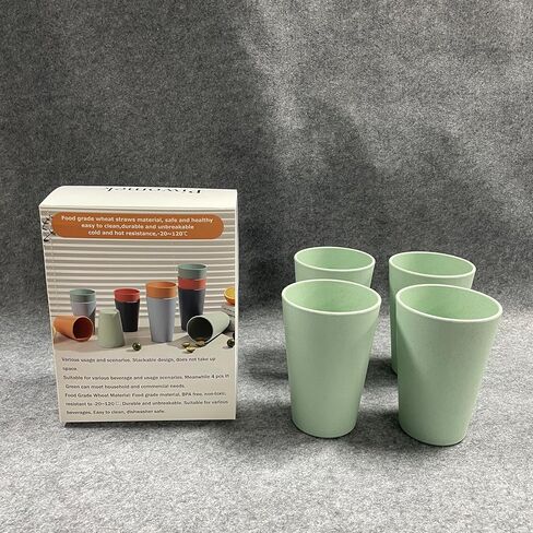 Piwomek Plastic Cups, Reusable 20 oz Plastic Cups, 4 Pack - Durable Green Tumblers for Soda, Cocktails, Parties & Outdoor Use in Saudi Arabia