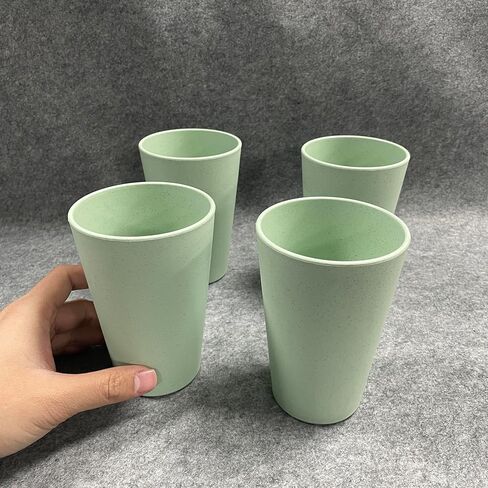 Piwomek Plastic Cups, Reusable 20 oz Plastic Cups, 4 Pack - Durable Green Tumblers for Soda, Cocktails, Parties & Outdoor Use in Saudi Arabia