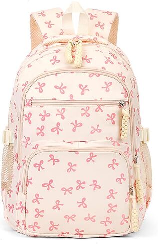 حقيبة ظهر Coquette Bow - حقيبة ظهر لطيفة من Preppy Kawaii Bow Daypack حقيبة ظهر جمالية (وردي) in Kuwait