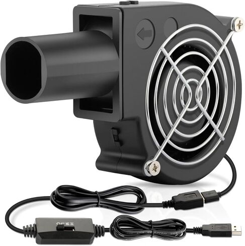Wathai 97mm x 33mm Small Blower Fan 5V with Variable Speed Controller Centrifugal Squirrel Cage Fan for Outdoor BBQ Fire Bellow, Camping Cooking, Fireplace, Wood Stove, Charcoal Starter in Saudi Arabia