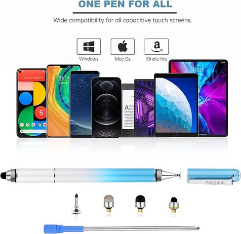 Penyeah Valentines Day Gifts for Her, Sparkling Diamond Top Versatile 3 in 1 Stylus Pen for All Touch Screen Devices, Gift for Women Mom Wife Girlfriend Daughter- Gradient Blue in Kuwait