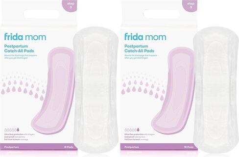 Frida Mom Postpartum Maternity Catch-All Pads for Maximum Absorbancy - 18 ct, White in Saudi Arabia