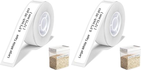 NIIMBOT Label Tape White 0.47"x 1.57" for D11/D110/D101/H1S Label Maker 12 * 40mm-160 pcs White in Saudi Arabia