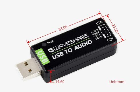 Waveshare USB Sound Card USB Audio Module with Speaker for Raspberry Pi/Jetson Nano, No Need Driver, External Audio Converter,Recording and Playback Support in Saudi Arabia