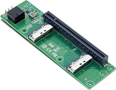 PCIE5.0 PCI-Express 16x إلى Dual MCIO 8i Mini Cool Edge IO SFF-TA-1016 VROC Virtual RAID محول لبطاقة الرسومات SSD اللوحة الرئيسية in Kuwait