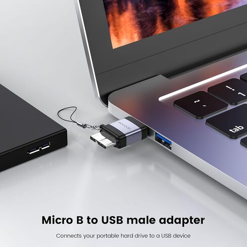 MOGOOD USB to Micro B Adapter, Micro B to USB Male Adaptor, USB3.0 to Micro B Data Charging Adapter Short Converter Adaptor for Computers, Laptops, External Hard Drives in Saudi Arabia