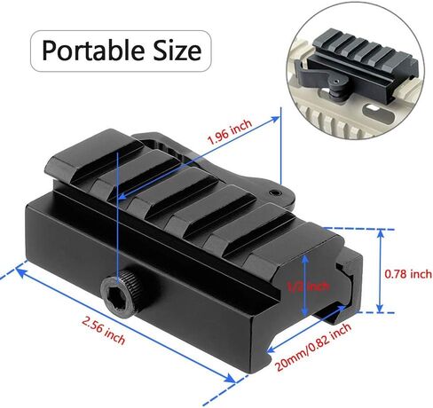 Fazee Picatinny Riser Mount، 2 حزمة 5 فتحات محول السكك الحديدية منخفضة المستوى مع محول الإفراج السريع رافعة QD لمشاهد نطاق 20 مم - حجم 1/2 بوصة ارتفاع × 2.5 بوصة طول in Kuwait