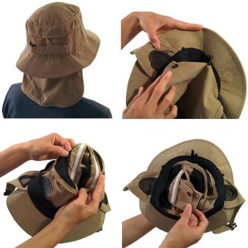 Bucket Hat for Stand Up Paddle Surf & Sun Protection Wide Brim Fast Drying Polyester Sand Color in Saudi Arabia