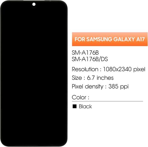 INCELL for Samsung Galaxy A17 5G Screen Replacement for Samsung A17 4G/5G LCD Display A175F A175M,A176B, SM-A176B/DS LCD Digitizer Screen Touch Assembly Repair Part in Kuwait