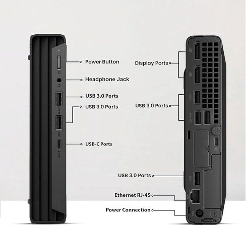 BTO HP ProDesk 600 G6 Mini Desktop Computer PC, Intel Core i5-10500T 10th Gen. Processor, 16GB DDR4 Ram, 512GB SSD, DisplayPort, WiFi, Keyboard & Mouse, Windows 11 Pro (Renewed) in Kuwait
