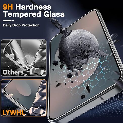 LYWHL for Samsung Galaxy S25 FE Screen Protector, 3 Pack 9H Hardness Tempered Glass Film +2 Pack Camera Lens Protector, Fingerprint Unlock Support, HD Clear Anti-Scratch Easy Install Full Coverage Case Friendly in Saudi Arabia