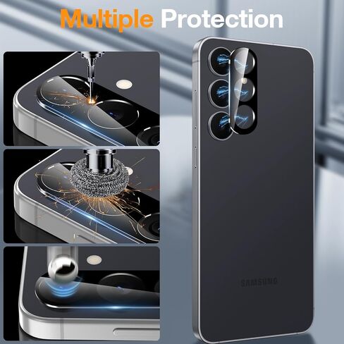LYWHL for Samsung Galaxy S25 FE Screen Protector, 3 Pack 9H Hardness Tempered Glass Film +2 Pack Camera Lens Protector, Fingerprint Unlock Support, HD Clear Anti-Scratch Easy Install Full Coverage Case Friendly in Saudi Arabia