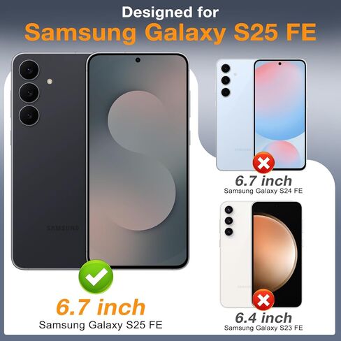 LYWHL for Samsung Galaxy S25 FE Screen Protector, 3 Pack 9H Hardness Tempered Glass Film +2 Pack Camera Lens Protector, Fingerprint Unlock Support, HD Clear Anti-Scratch Easy Install Full Coverage Case Friendly in Saudi Arabia