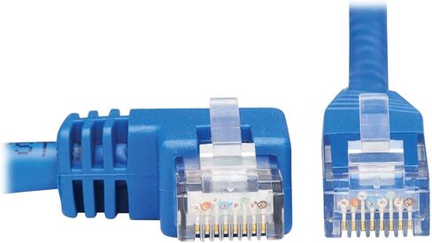 Tripp Lite Le ft. كابل إيثرنت زاوية Cat6، كابل توصيل شبكة UTP مصبوب جيجابت، أزرق، 20 قدم (N204-020-BL-LA) in Kuwait