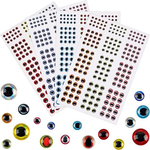FUSIGO 3D 4D 5D Fishing Lure Eyes Realistic Eyes Stickers for Making Fishing Bait DIY Fly Tying Streamers Lures Crafts 3/4/5/6/8/10mm in Saudi Arabia