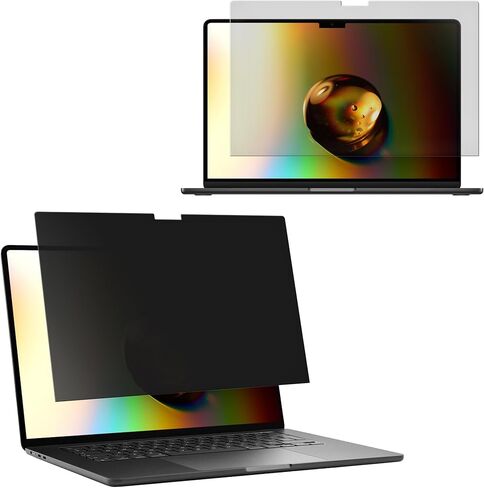 kwmobile Laptop Privacy Screen for Apple MacBook Air 13.6 M2 (A2681) Touch ID Model - Computer Privacy Screen Shield - Laptop Monitor Protector - Anti Glare and Blue Light Blocking in Saudi Arabia