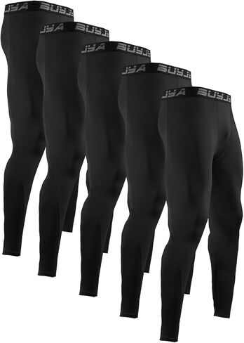 BUYJYA 3 قطع من السراويل المضغوطة للرجال، سراويل الجري الضيقة، سراويل رياضية باردة وجافة، ملابس اليوغا وصالة الألعاب الرياضية هدية in Kuwait